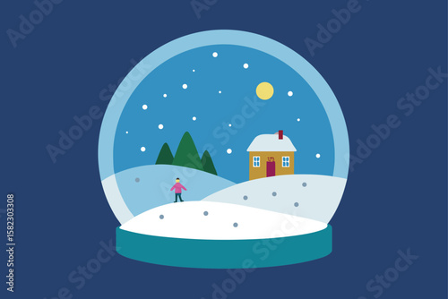christmas card with house