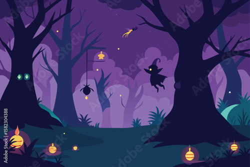halloween night scene