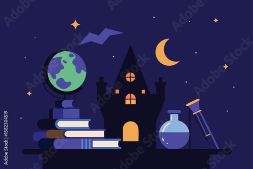 halloween night scene