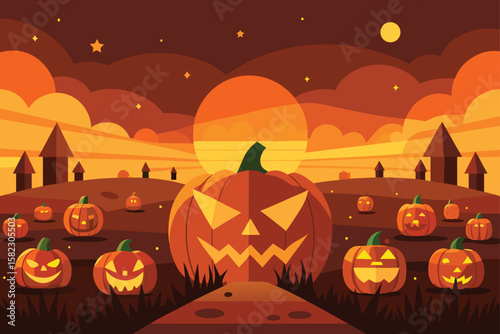 halloween background with pumpkins