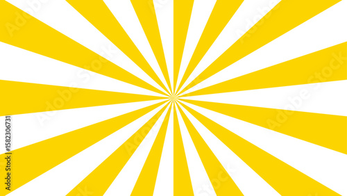 Abstract vibrant radial swirl pattern with alternating curved yellow and white segments spiraling. Dynamic, hypnotic pinwheel effect with smooth wave rotation and motion. 