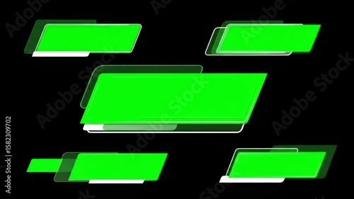 Colorful 3D cube symbol on abstract square background with modern tech design elements