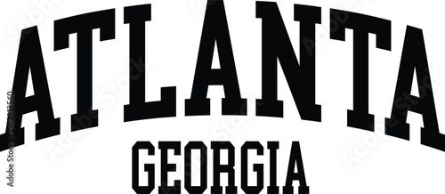 Atlanta Georgia  varsity wreaf LA cute college front typography slogan design sports Varsity College USA Trending Graphic Tee t-shirt logo slogan artwork typography tote badge emblem crest 