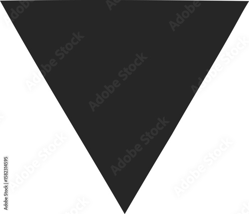 Inverted Triangle Icon: A simple, yet striking inverted triangle icon, perfect for various design applications. Its bold, dark gray hue contrasts sharply against the white background.