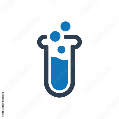 Chemical bubbling test tube Icon Isolated On White Background