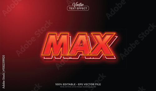 MAX text effect, minimalistic style EPS Vector editable text effect.