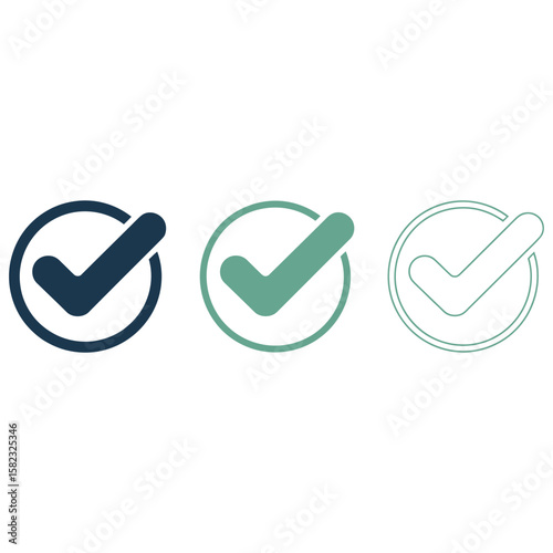 Checklist check mark logo vector or icon tick symbol in green color illustration accept okey symbol for approvement or cheklist design