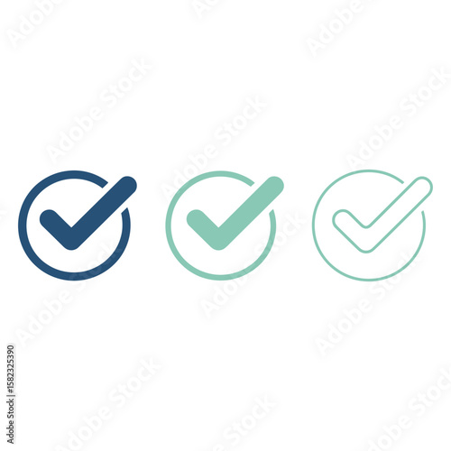 Checklist check mark logo vector or icon tick symbol in green color illustration accept okey symbol for approvement or cheklist design