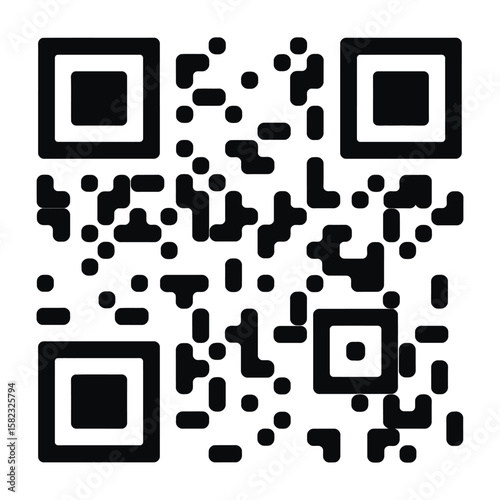 Realistic qr code sticker identification tracking code serial number product id with digital