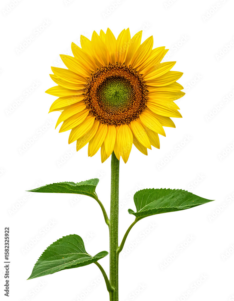 Obraz premium Sunflower yellow flower blossom plant floral summer bloom botanical on transparent background