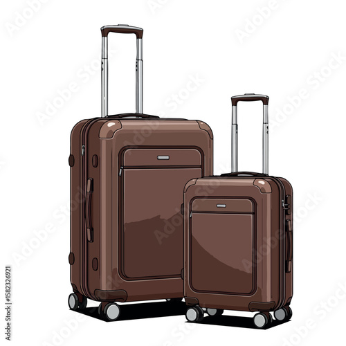 illustration, suitcase, travel, journey, luggage, vector, vacation, bag, tourism, baggage, trip, summer, tourist, holiday, tour, handle, adventure, cartoon, concept, transportation, design, isolated, 