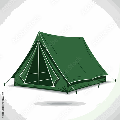 illustration, vector, tent, adventure, camp, recreation, nature, trip, summer, travel, outdoor, cartoon, hiking, vacation, forest, campfire, campsite, leisure, tourism, journey, bonfire, tree, isolate