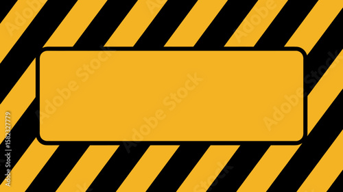 Caution Sign with Yellow and Black Stripes Indicating Safety Hazard Area