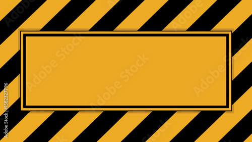 Cautionary Warning Sign with Yellow and Black Stripes Indicating Safety Hazards