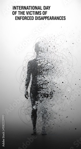 Human Silhouette Dissolving - International Day of Enforced Disappearances