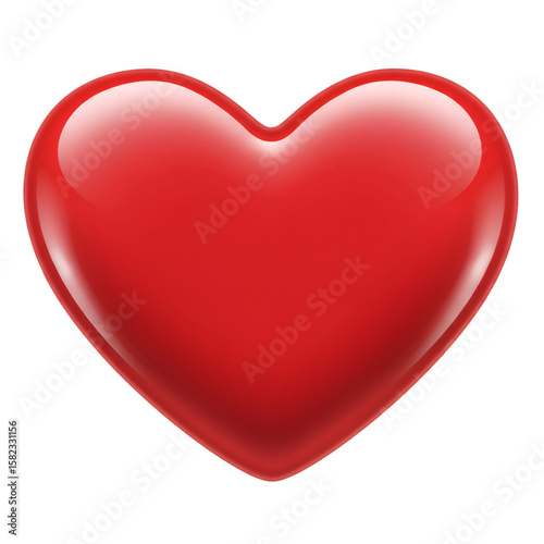 Glossy red heart graphic