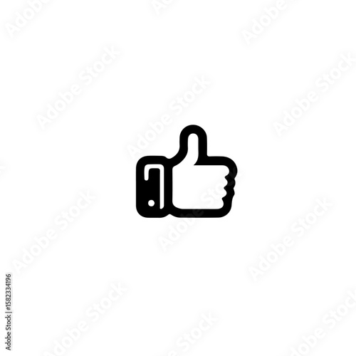 A simple thumbs up icon on a white background design