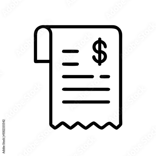 Receipt shown as a digital business document. Receipt contains price and taxes in detailed components, ideal for financial management.