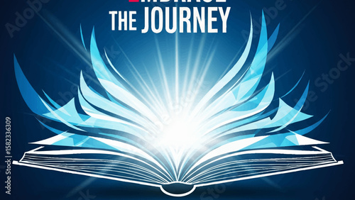 Embrace the Journey - Open Book Fueling Dreams Vector