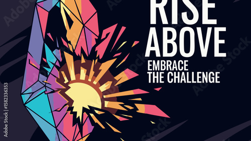 Rise Above Challenge - Crystal Breakthrough and Empowerment Vector