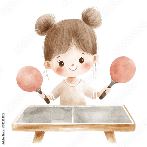 a girl Table Tennis