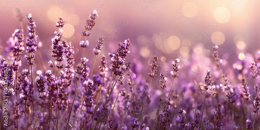 Naklejka premium Flower soft Bokeh Banner - Lavender