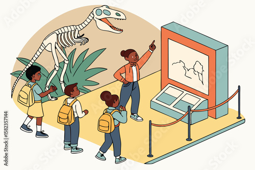 School Field Trip to Museum Vector