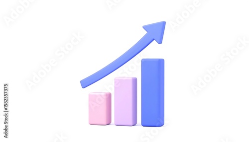 3D Growth Chart With Rising Arrow. Free Download 3D Growth Chart With Rising Arrow. - GFXLoad