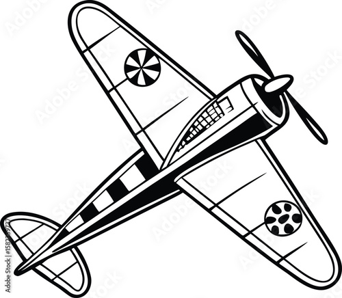Classic airplane design with a vintage feel evokes aviation history and aircraft modeling.