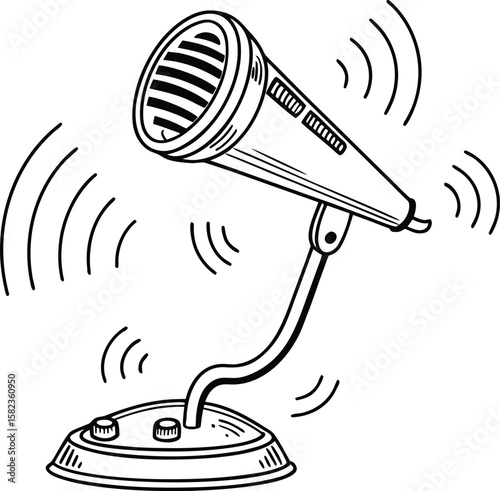 Elegant microphone graphic perfect for audio or podcasting promotions and related design projects