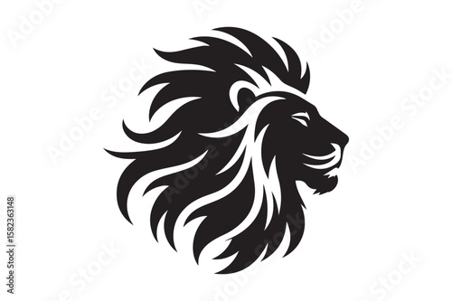 Wallpaper Mural lion Silhouette logo. Creative Black and White lioness, fighter, lionheart. Torontodigital.ca