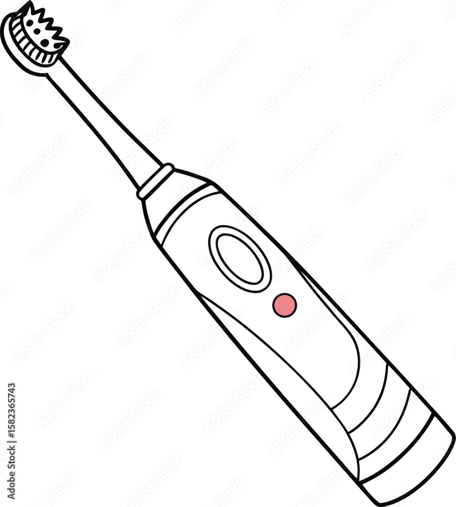 Obraz premium White electric toothbrush drawing is perfect for hygiene and dental care projects.