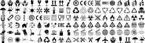 pack label for product packaging design.Product and Delivery icon set. Shipping, logistics, Package, truck and cargo symbol.