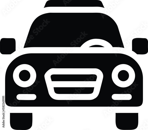 Car icon front view simple