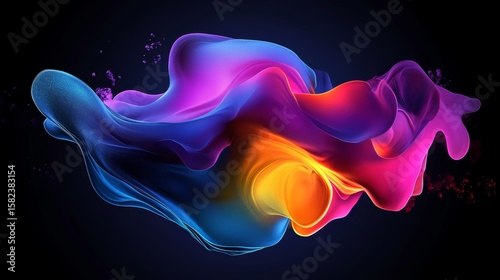 Abstract graphics, design smoke colors in shape