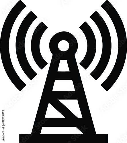 Wireless communication tower signal icon