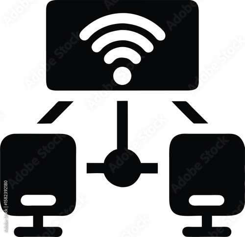 Wireless network connected devices icon