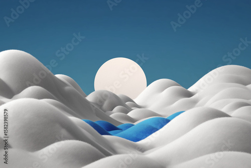 white heart on blue sky