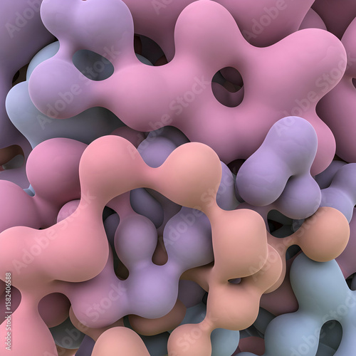 Abstract Pastel Pink Purple Blob Shapes Background Design