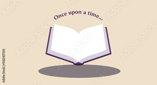 An open book invites readers to embark on a journey with the timeless phrase once upon a time