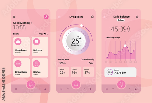 Gradient glassmorphism mobile app template vector design in eps 10.eps