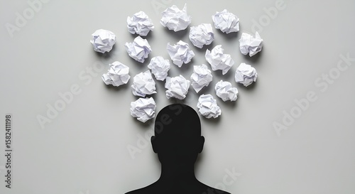 Creative thought process, brainstorming new ideas, problem-solving and innovation concept