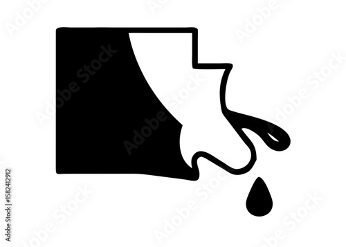 Spilled liquid icon from container