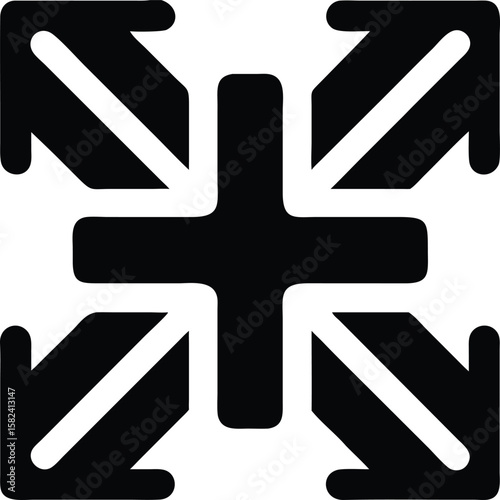 Arrows expanding four directions icon