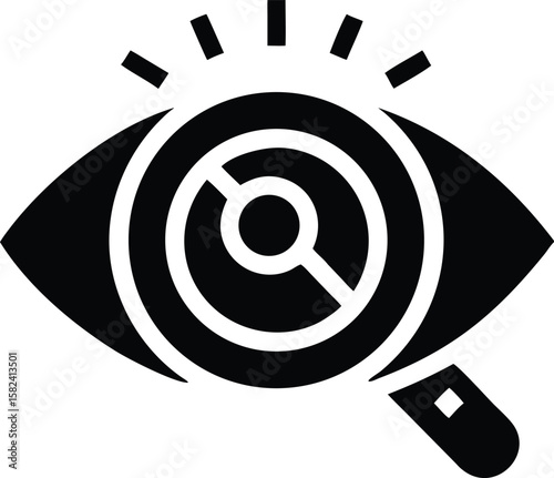 Eye with magnifying glass icon concept