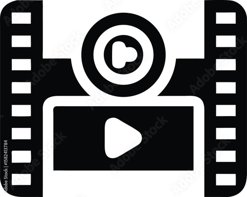 Playback icon video film strip concept
