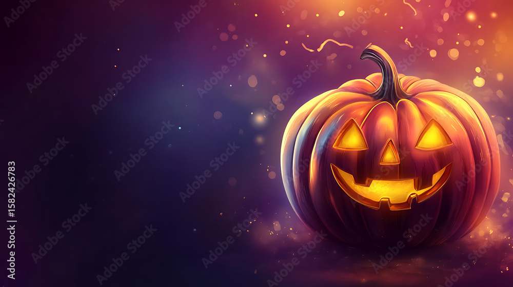 Fototapeta premium Halloween is a fun and spooky celebration held on October 31st each year. It originated from ancient Celtic festivals.Halloween is known for costumes, trick-or-treating, haunted houses, pumpkins,.