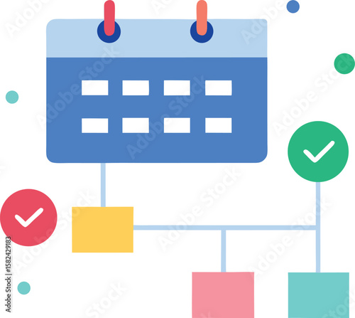 Flat Illustration Of Project Timeline Discussion