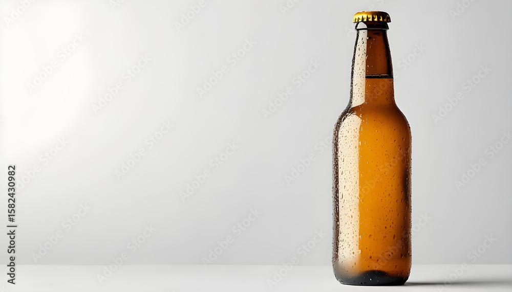 Summer, bottle of beer on white background Summer, bottle of beer on white background