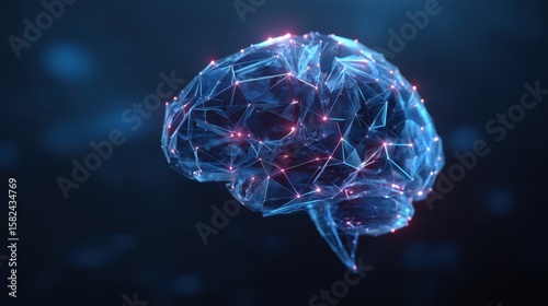 Innovative brain visualization digital space 3d model futuristic environment aerial perspective neuroscience concept